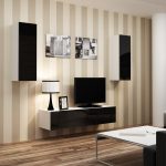 Cama TV stand VIGO 140 30/140/40 white/black gloss