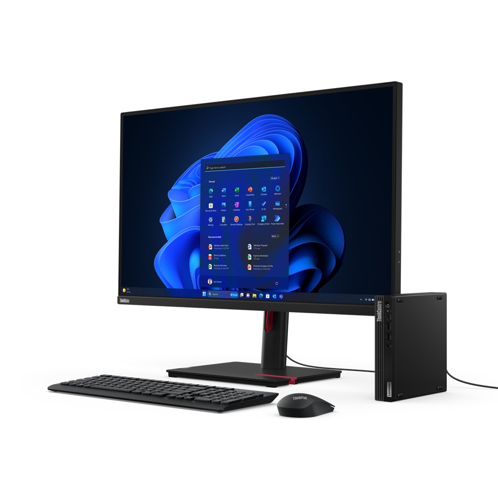 Lenovo ThinkCentre M70q Gen 5 Intel® Core™ i3 i3-14100T 8 GB DDR5-SDRAM 256 GB SSD Windows 11 Pro Mini PC Black