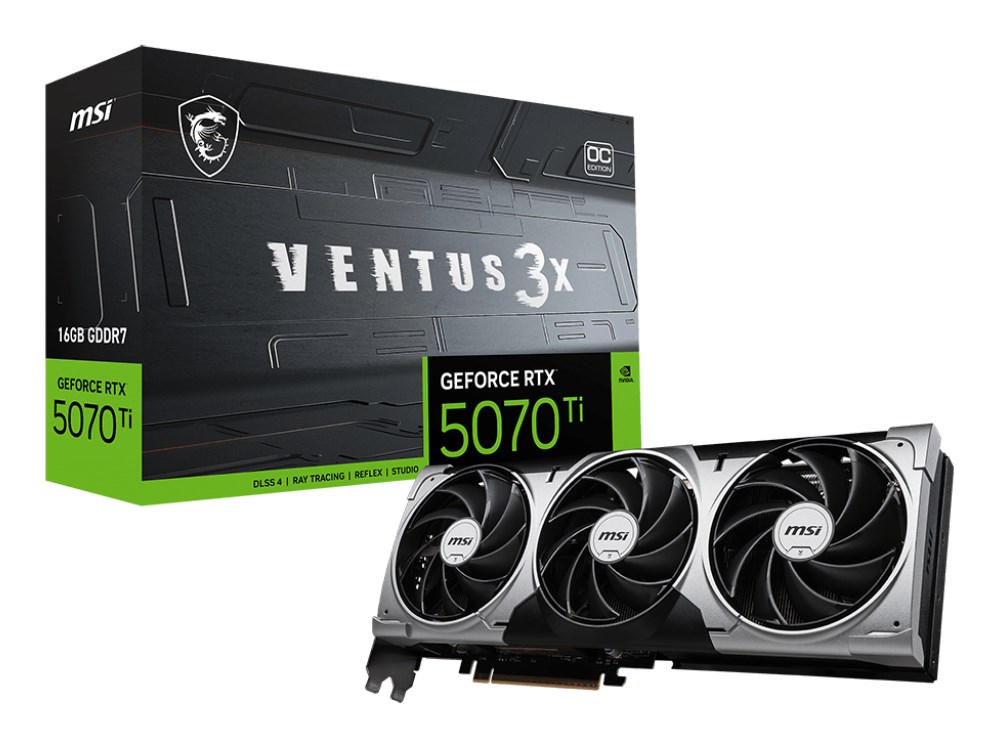MSI GeForce RTX 5070 Ti 16G VENTUS 3X OC NVIDIA 16 GB GDDR7 Unpacked