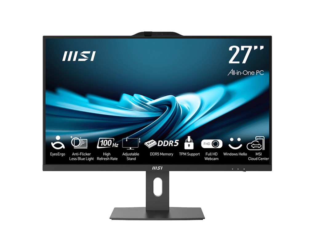 MSI AIO PRO AP272P 14M-886XEU i7-14700 27" IPS LED FHD Non-Touch Anti-Glare 16GB SSD 1TB M.2 AX211 WiFi 6E No OS Black