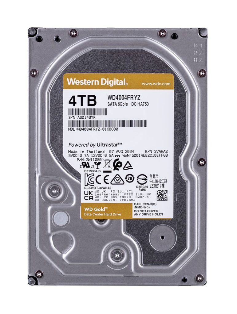 Western Digital Gold WD4004FRYZ internal hard drive 3.5" 4 TB Serial ATA III