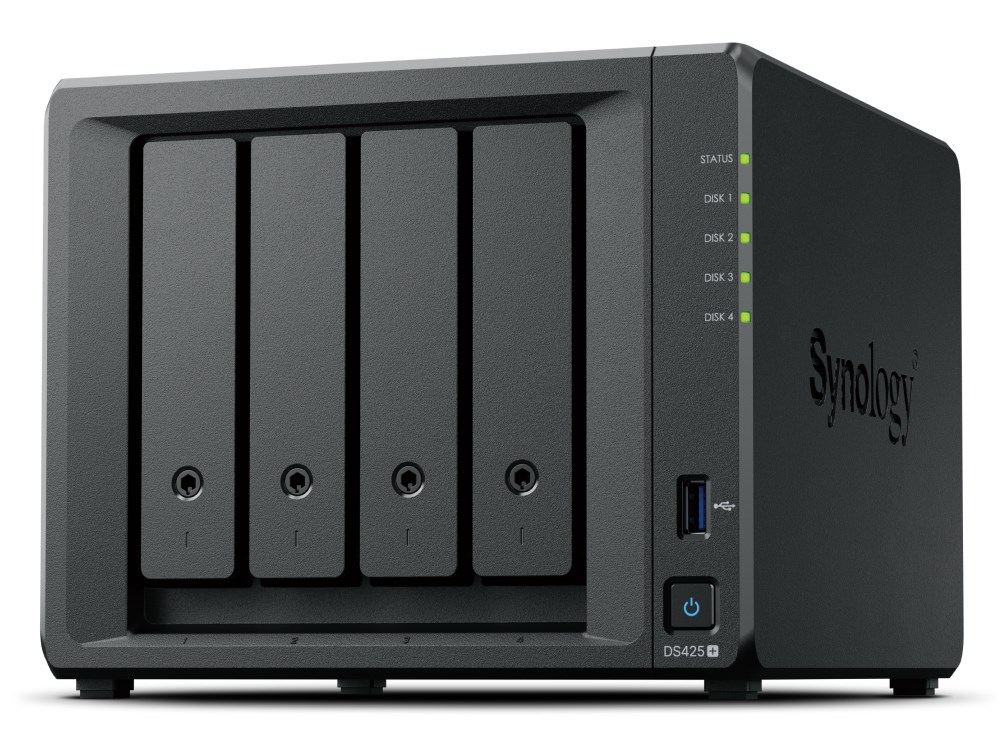 Synology DiskStation DS425+ NAS/storage server Intel® Celeron® J4125 2 GB DDR4 0 TB Black - only Synology HDD
